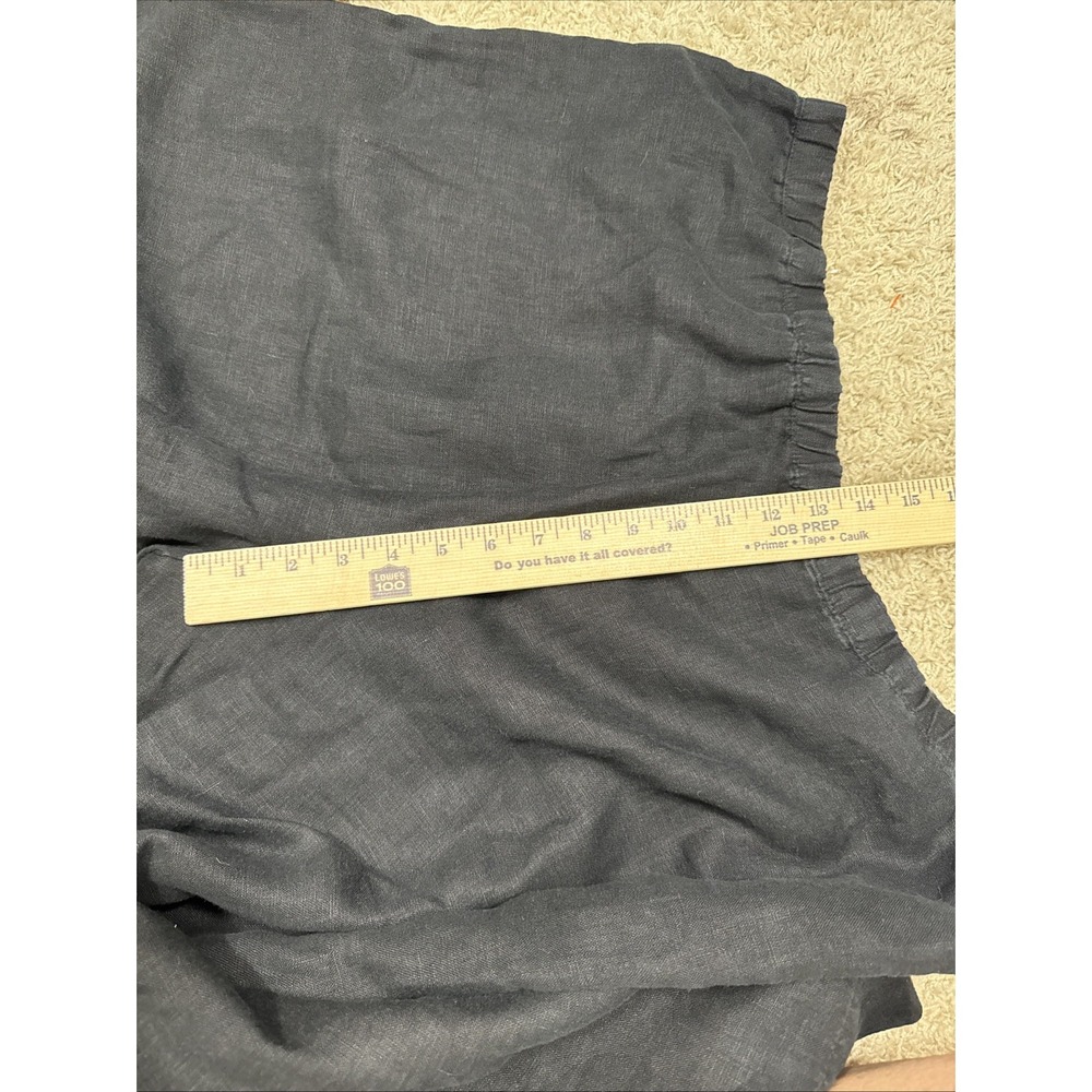J. Jill Women's Pull On Cropped Wide Leg Linen Pants Size LT Black Lagenlook - Picture 11 of 11